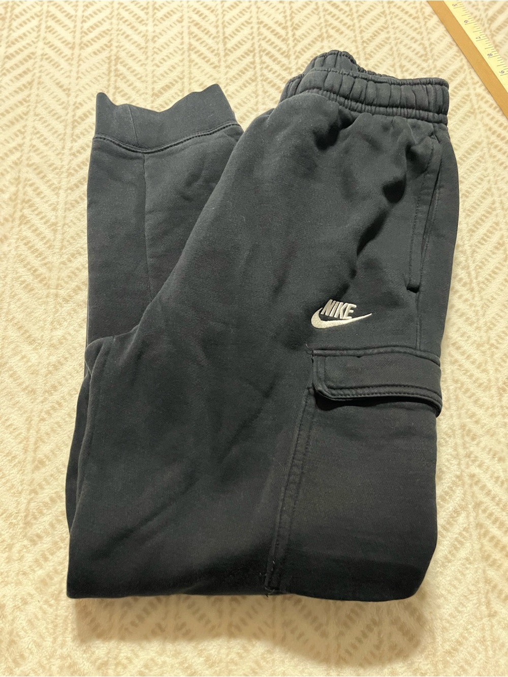 Nike Kids Black Jogger Sweatpants with White Logo